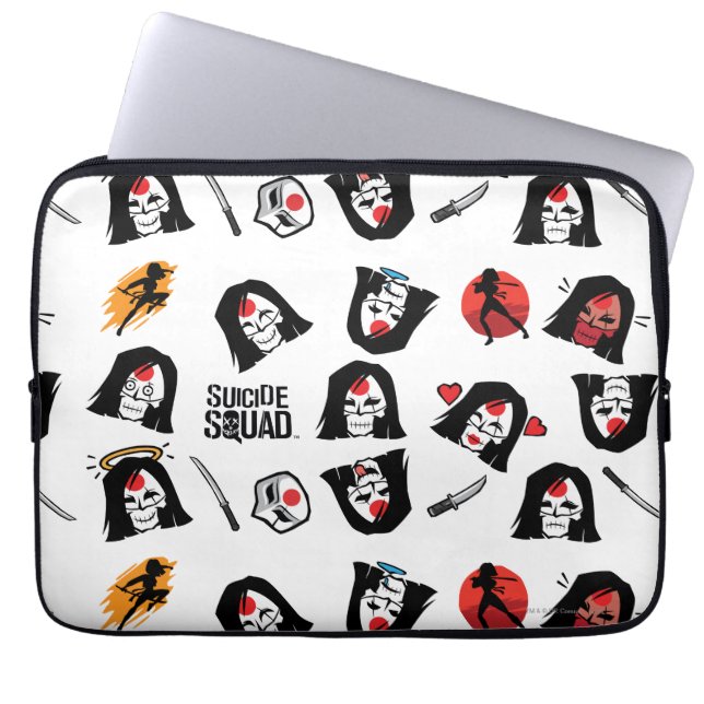 Housse Pour Ordinateur Portable Suicide Squad | Katana Emoji Pattern (Devant)