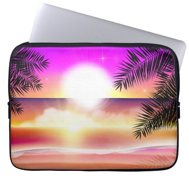 Housse Pour Ordinateur Portable Sun Beach Ocean Waves Tropical (Devant)