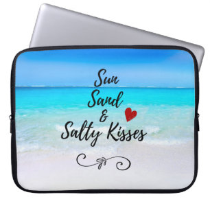 Housse Pour Ordinateur Portable Sun Sand and and Salty Kisses Tropical Beach