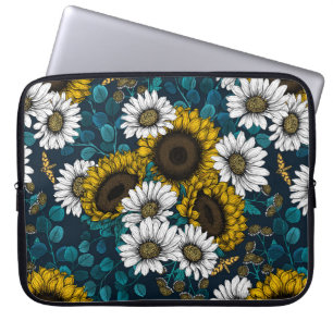 Housse Pour Ordinateur Portable Sunflowers and daisies, summer garden 2