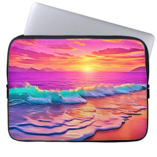 Housse Pour Ordinateur Portable Sunset Beach Waves Design