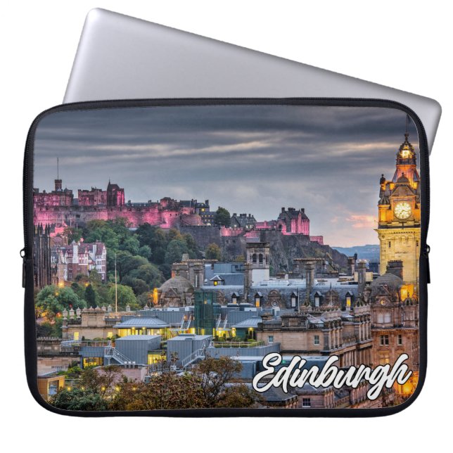 Housse Pour Ordinateur Portable Sunset Over Edinburgh, Écosse, Royaume-Uni (Devant)