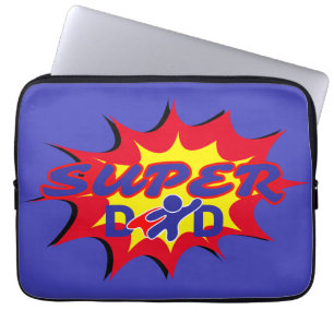 Housse Pour Ordinateur Portable Super Hero Papa Fête des pères de livre comique