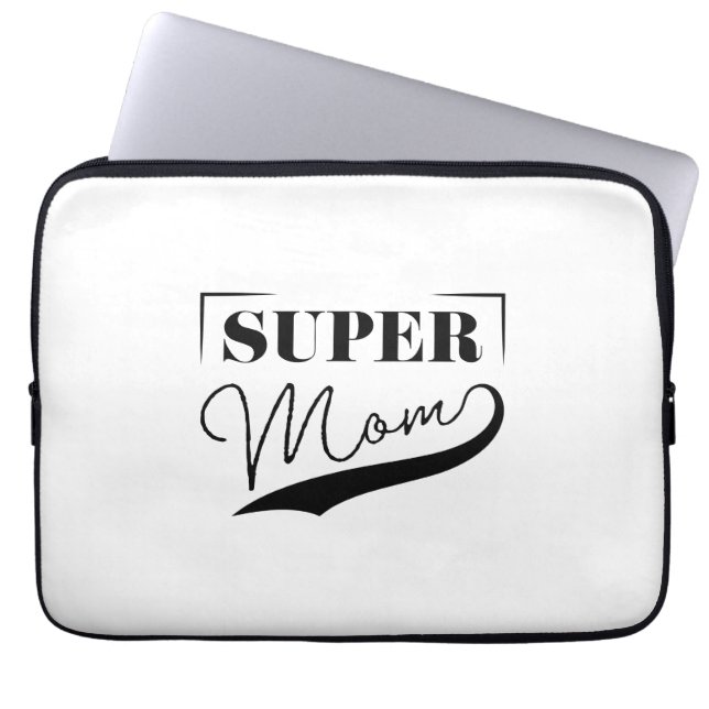 Housse Pour Ordinateur Portable Super Maman (Devant)