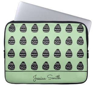 Housse Pour Ordinateur Portable Super moderne vert et Motif noir