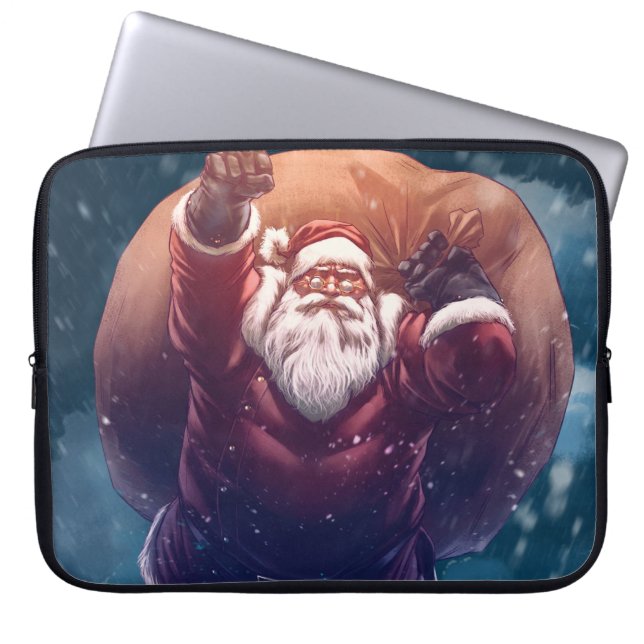 Housse Pour Ordinateur Portable Super Père Noël (Devant)