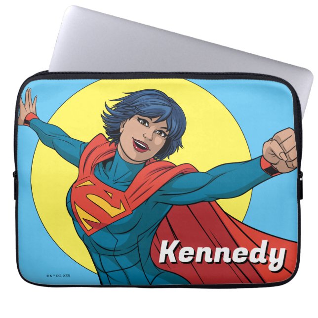 Housse Pour Ordinateur Portable Supergirl volant en costume bleu (Devant)