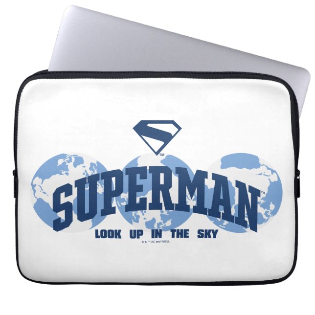 Housse Pour Ordinateur Portable Superman dans le monde (Devant)