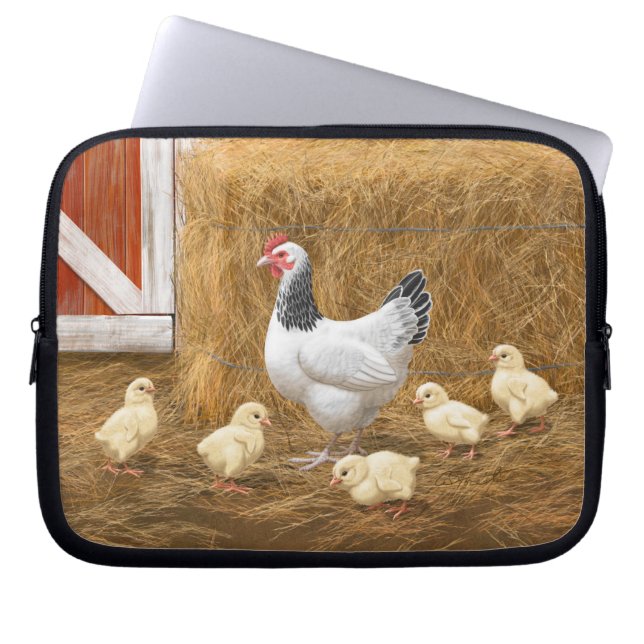Housse Pour Ordinateur Portable Sussex Chicken Mama Hen et Chicks (Devant)