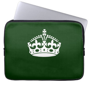 Housse Pour Ordinateur Portable Symbole de couronne Gardez votre calme sur fond ve