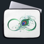 Housse Pour Ordinateur Portable Symbole de l'Infinity<br><div class="desc">Le symbole de l'infinity with a bright,  green,  artistic peacock feather on a white background. Tattoo style.</div>