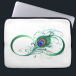 Housse Pour Ordinateur Portable Symbole de l'Infinity<br><div class="desc">Le symbole de l'infinity with a bright,  green,  artistic peacock feather on a white background. Tattoo style.</div>