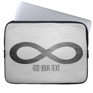 Housse Pour Ordinateur Portable Symbole d'infini sur la texture métallique de Faux