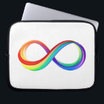 Housse Pour Ordinateur Portable Symbole d'infinité arc-en-ciel stratifié<br><div class="desc">Symbole lumineux de l'infini à partir de couches plastiques de couleurs saturées rouge,  jaune,  vert,  turquoise,  bleu et violet sur l'arrière - plan blanc.</div>