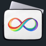 Housse Pour Ordinateur Portable Symbole d'infinité arc-en-ciel stratifié<br><div class="desc">Symbole lumineux de l'infini à partir de couches plastiques de couleurs saturées rouge,  jaune,  vert,  turquoise,  bleu et violet sur l'arrière - plan blanc.</div>