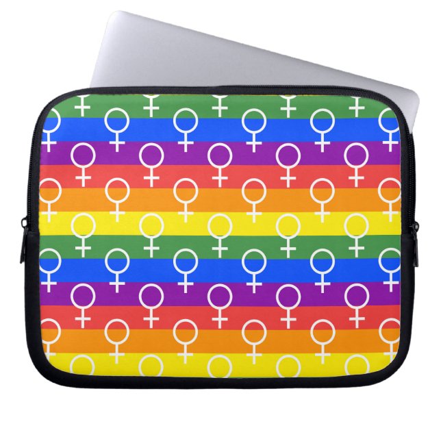 Housse Pour Ordinateur Portable Symbole féminin Motif arc-en-ciel (Devant)