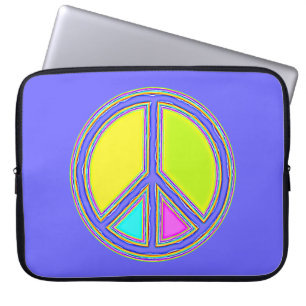 Housse Pour Ordinateur Portable Symbole PAIX avec des couleurs remplies