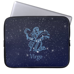 Housse Pour Ordinateur Portable Symbole Virgo Constellation et Zodiac avec étoiles