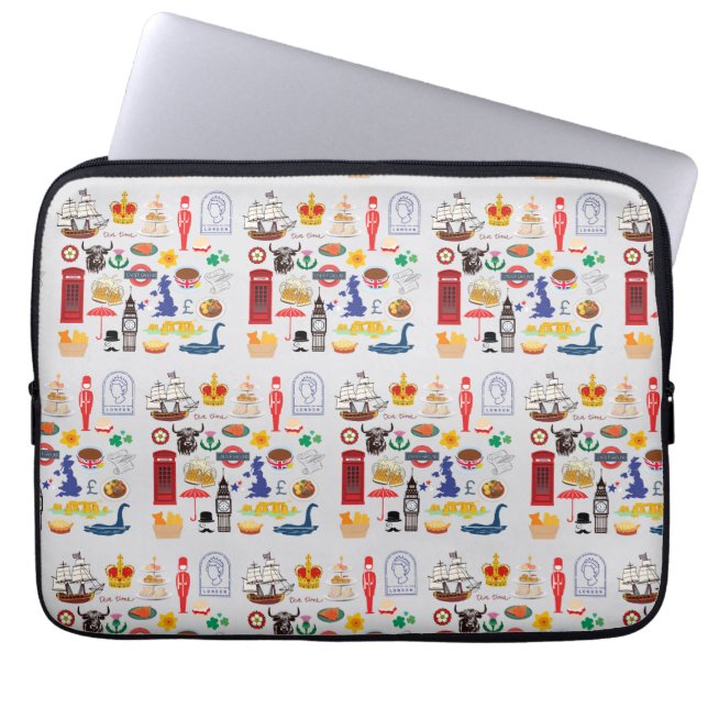 Housse Pour Ordinateur Portable Symboles britanniques (Devant)