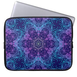 Housse Pour Ordinateur Portable Symboles de géométrie sacrée en Mandala sans soudu