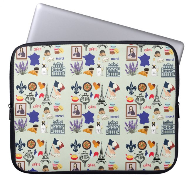 Housse Pour Ordinateur Portable Symboles de la France (Devant)