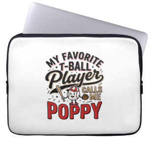Housse Pour Ordinateur Portable T-Ball Poppy Vintage Gravure Shirt Design_1