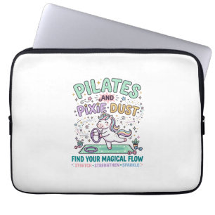 Housse Pour Ordinateur Portable T-S typographie gras Pilates licorne et poussière