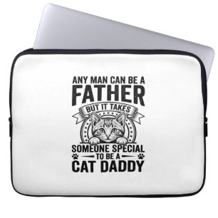 Housse Pour Ordinateur Portable T-Shirt D avec citation de Papa Chat gravure vinta