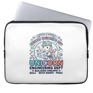 Housse Pour Ordinateur Portable T-Shirt D Typographie Gras Dept Ingénierie Licorne