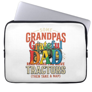 Housse Pour Ordinateur Portable T-shirt de nuit de ferme vintage tracteur grand-pè
