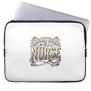 Housse Pour Ordinateur Portable T-shirt de typographie florale vintage pour infirm