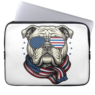 Housse Pour Ordinateur Portable T-shirt design de gravure vintage bulldog patrioti