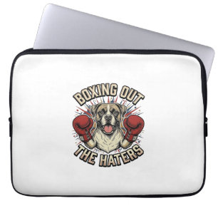 Housse Pour Ordinateur Portable T-shirt drôle de chien Boxer boxant les haineux De