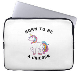 Housse Pour Ordinateur Portable T-shirt Licorne Vintage Mignon Né pour être une Li