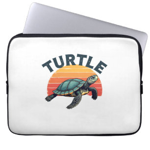 Housse Pour Ordinateur Portable T-Shirt Tortue Rétro