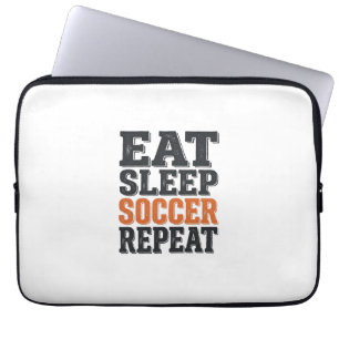 Housse Pour Ordinateur Portable T-shirt typographie vintage Eat Sleep Soccer Repea