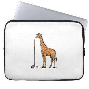 Housse Pour Ordinateur Portable T-Shirt Vintage Gravure Girafe Golf Vector Desi