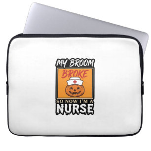 Housse Pour Ordinateur Portable T-shirt vintage infirmière Halloween citrouille ba