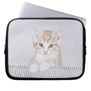 Housse Pour Ordinateur Portable Tabby Orange Kitten Peinture - Art Chat original