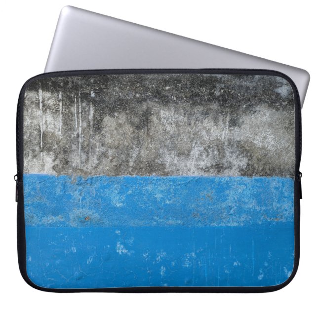 Housse Pour Ordinateur Portable Tableau abstrait bleu et blanc (Devant)