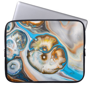 Housse Pour Ordinateur Portable Tableau abstrait bleu et blanc