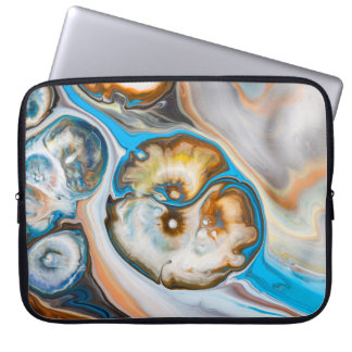 Housse Pour Ordinateur Portable Tableau abstrait bleu et blanc