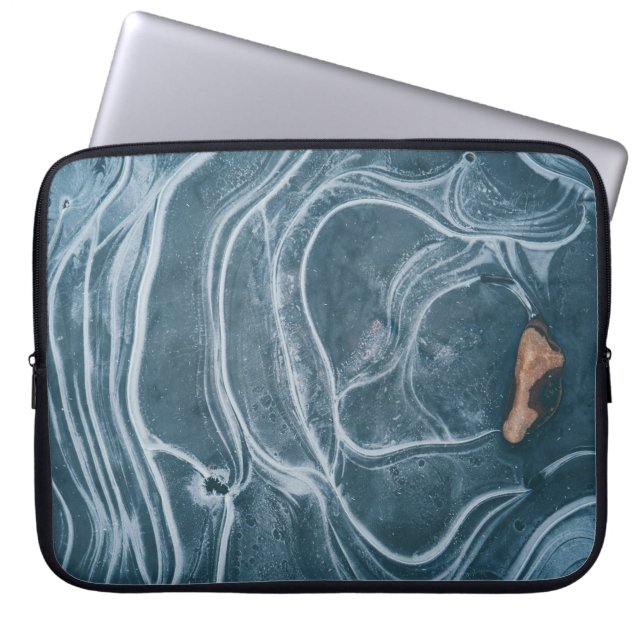 Housse Pour Ordinateur Portable Tableau abstrait noir et gris (Devant)