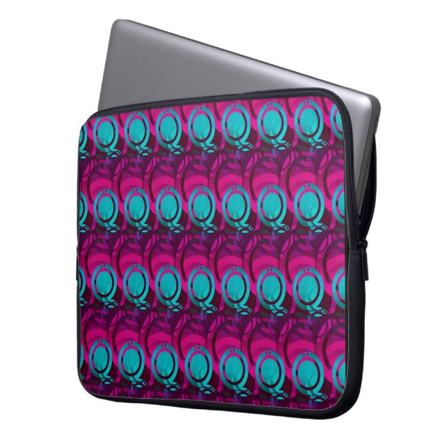 Housse Pour Ordinateur Portable Tablet Motif d'illusion optique psychédélique/Note (devant gauche)