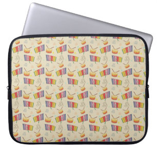 Housse Pour Ordinateur Portable Tambour vintage et Motif Xylophone