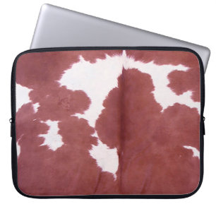 Housse Pour Ordinateur Portable Tan and White Cowhide Country Western