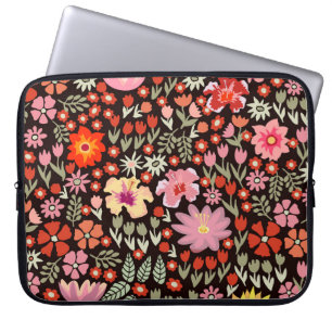 Housse Pour Ordinateur Portable Tapis En Fleur : Vintage Floral Sans Couleur.