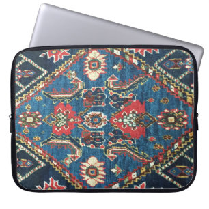 Housse Pour Ordinateur Portable Tapis Turc Persan Antique, Bleu