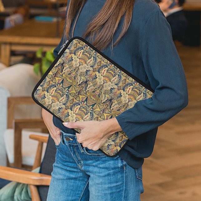 Housse Pour Ordinateur Portable Tapisserie de Faux Antique Colorée Motif Floral (Créateur téléchargé)