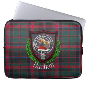 Housse Pour Ordinateur Portable Tartan et blason du clan écossais Buchan